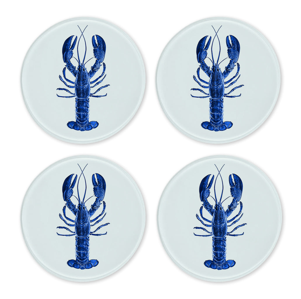 Glass Coasters (set of 4) - Blue Lobster