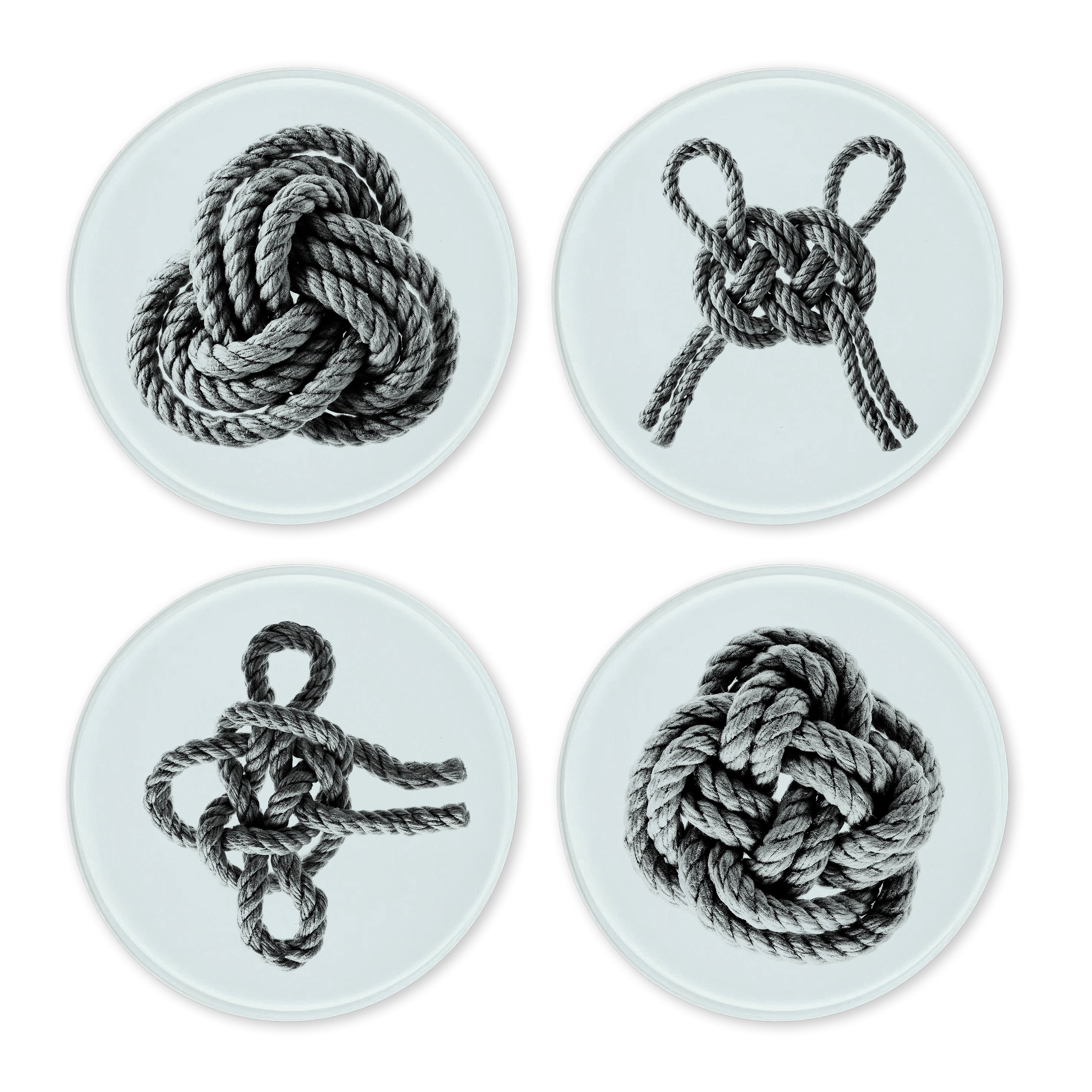 Glass Coasters (set of 4) - Nautical Knots